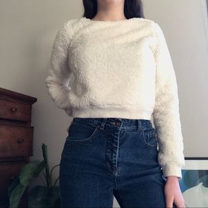 Abercrombie fleece cropped sweatshirt